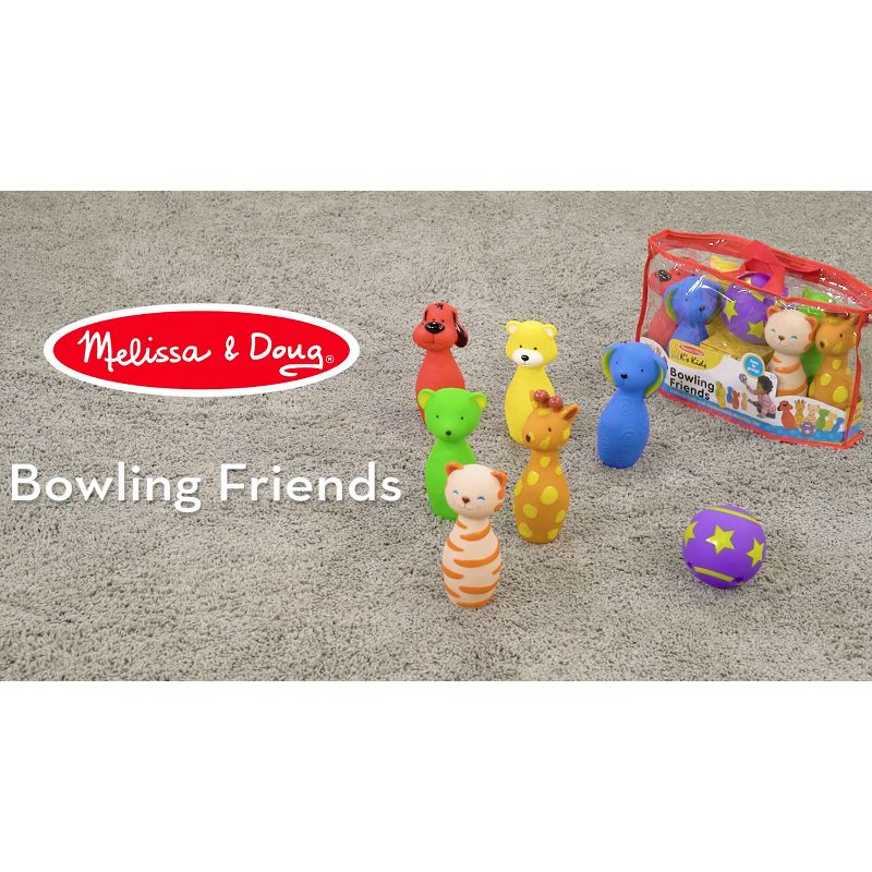 Melissa & Doug K's Kids Bowling Friends Play Set and Game With 6 Pins and Convenient Carrying Case
