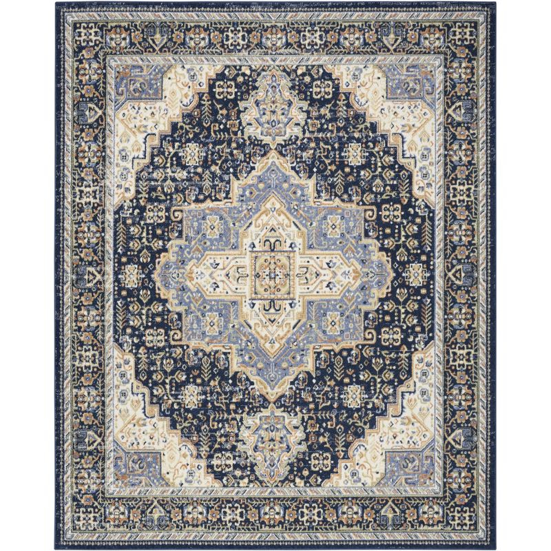 Nourison Essentials Persian Vintage Indoor Outdoor Area Rug Navy 8' x 10'