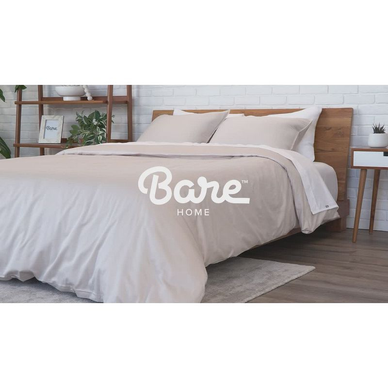 Bare Home 400 Thread Count Organic Cotton Sateen Duvet Cover Set