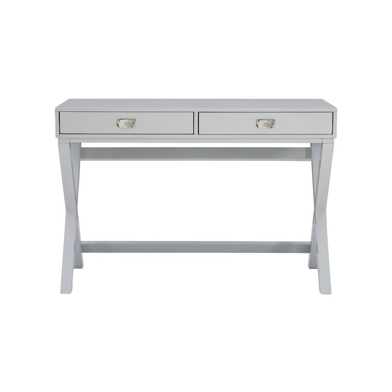 Peggy Transitional Wood Writing Desk with Drawers Gray - Linon