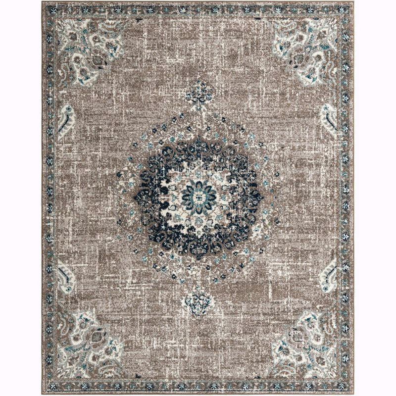 Unique Loom Penrose Collection Area Rug - Alexis (7' 10" x 10' Rectangle Gray/Beige)