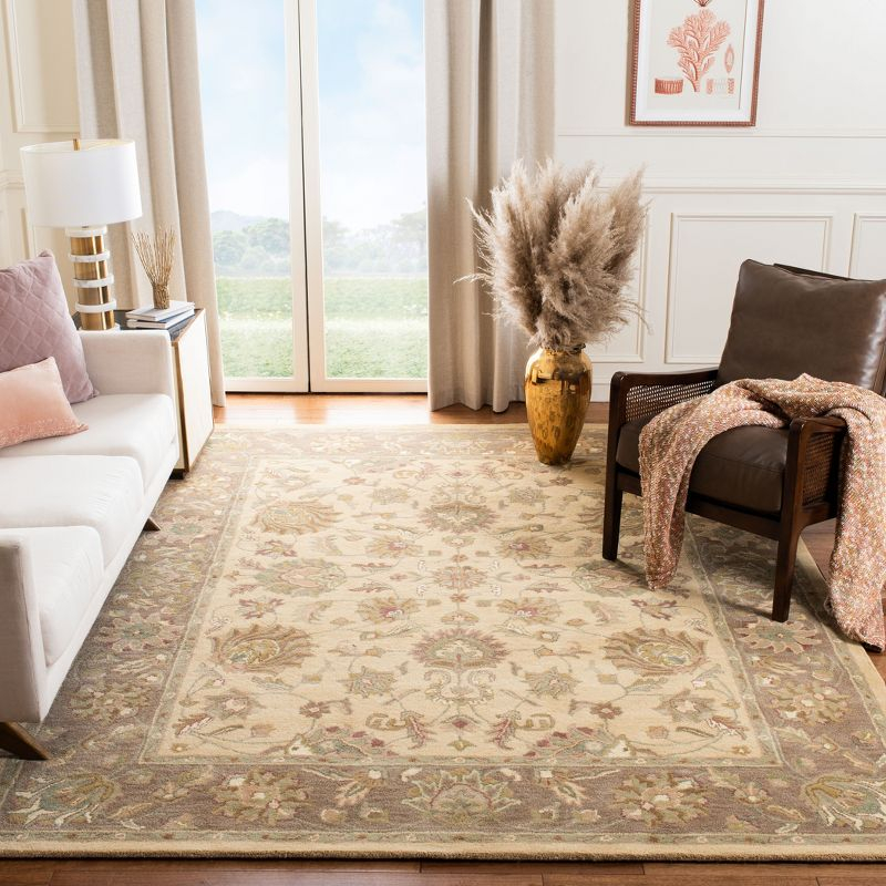 Heritage HG343 Hand Tufted Area Rug - Ivory/Brown - 7'6"x9'6" - Safavieh.