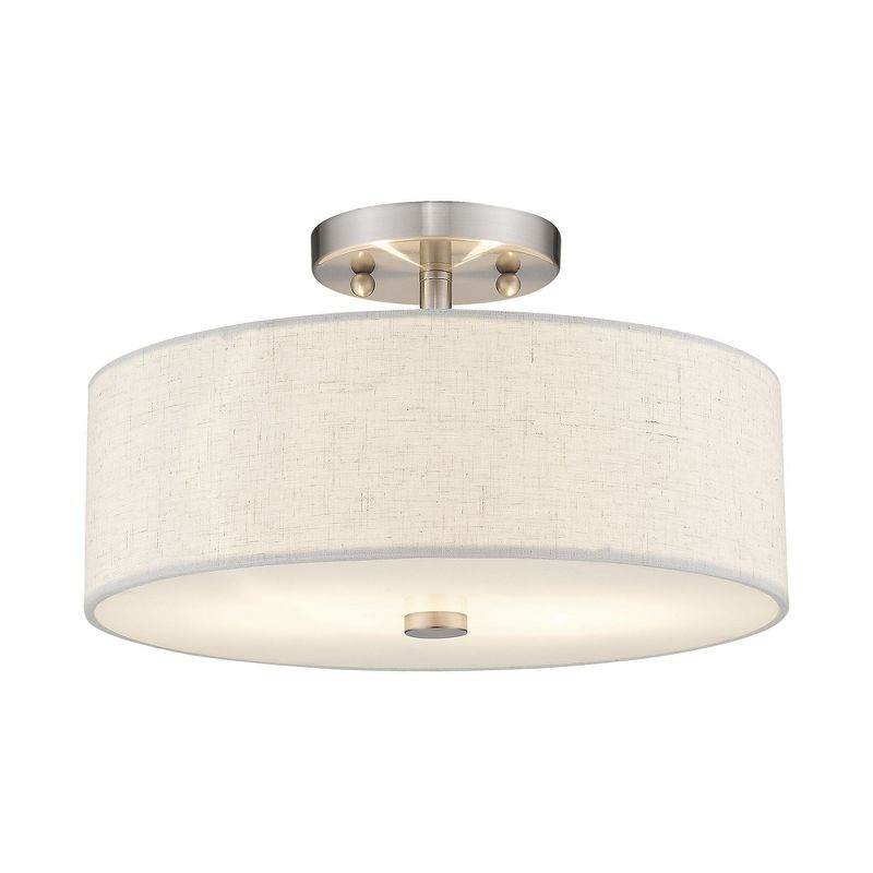 Livex Lighting Meridian 2 - Light Semi-Flush Mount in  Brushed Nickel