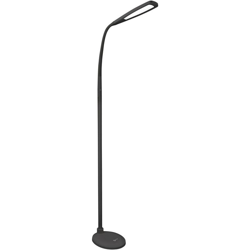 Ott-Lite OttLite Felix Adjustable Height LED Gooseneck Task Floor Lamp in Black