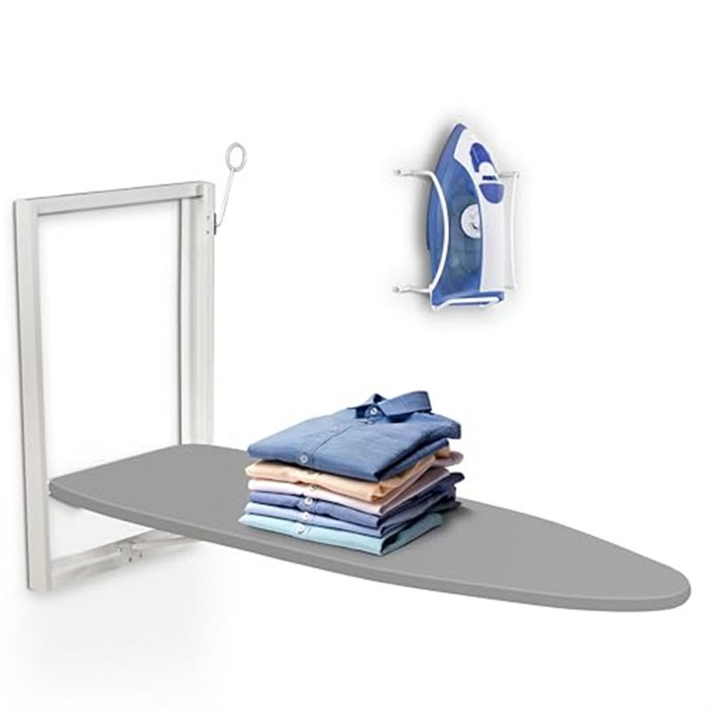 Ivation Wall Mounted Ironing Board, 36.2” x 12.2” Fold Down Iron Board with Iron Holder