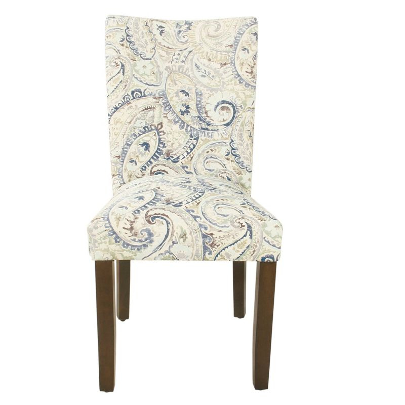 Set of 2 Parson Dining Chair Blue Velvet Paisley Print - HomePop: Upholstered, Foam-Filled, Hardwood Frame