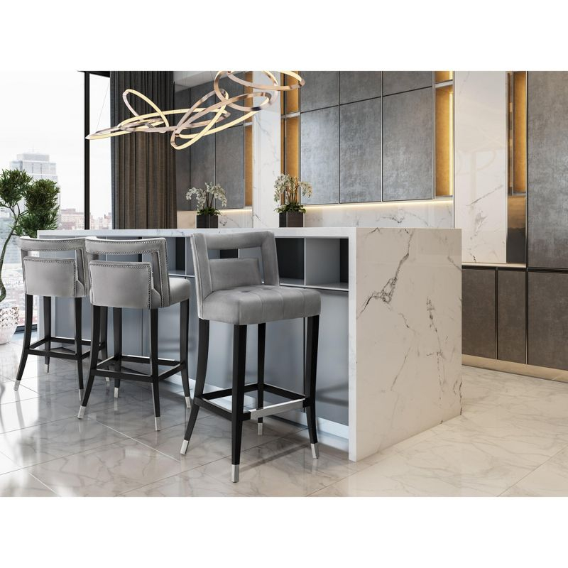 Hart Velvet Stool Black Bar Height