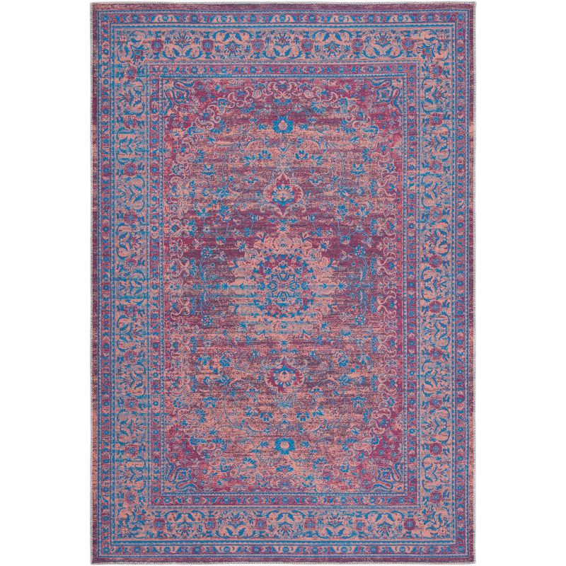 Serapi SEP550 Power Loomed Machine Washable Skid-Resistant Indoor Accent Rug - Gold/Blue - 4'x6' - Safavieh