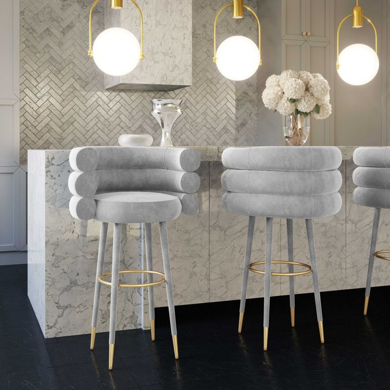 Upholstered Counter Stool with Metal Frame