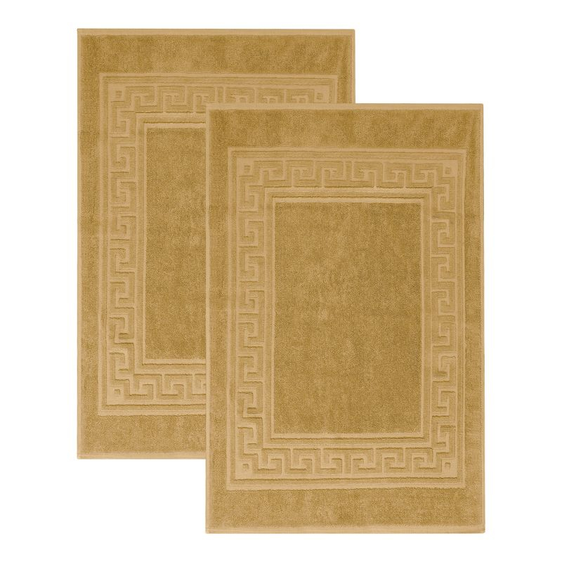 Modern Absorbent Bath Mat (Set of 2), 22" x 35", Toast - Blue Nile Mills