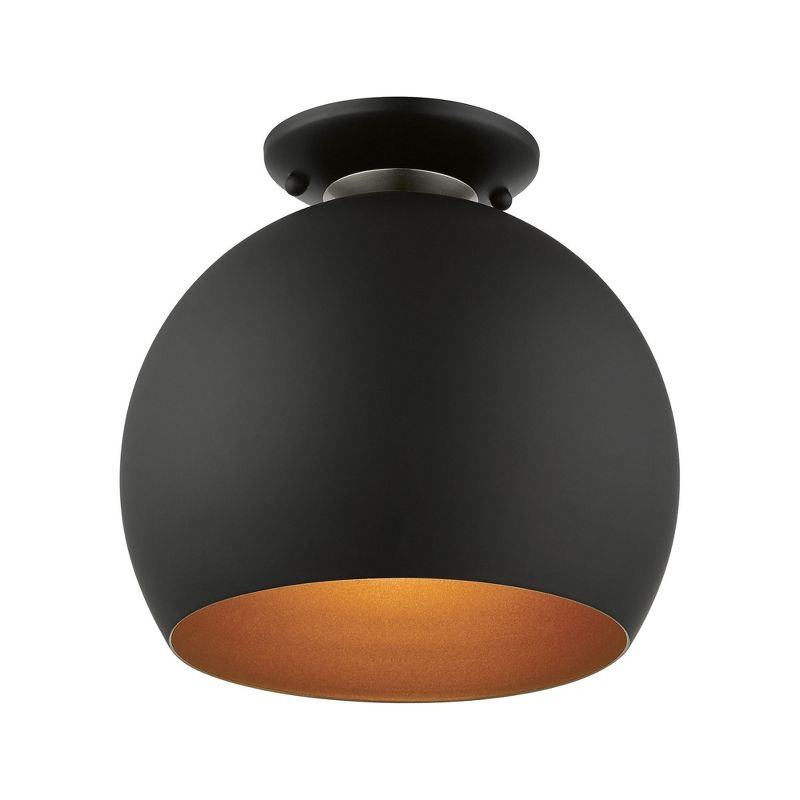 Livex Lighting Piedmont 1 - Light Semi-Flush Mount in  Black/Brushed Nickel