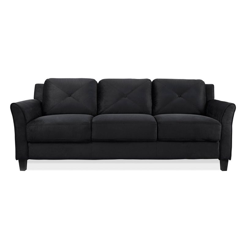 Harper Tufted Microfiber Sofa Black - Lifestyle Solutions