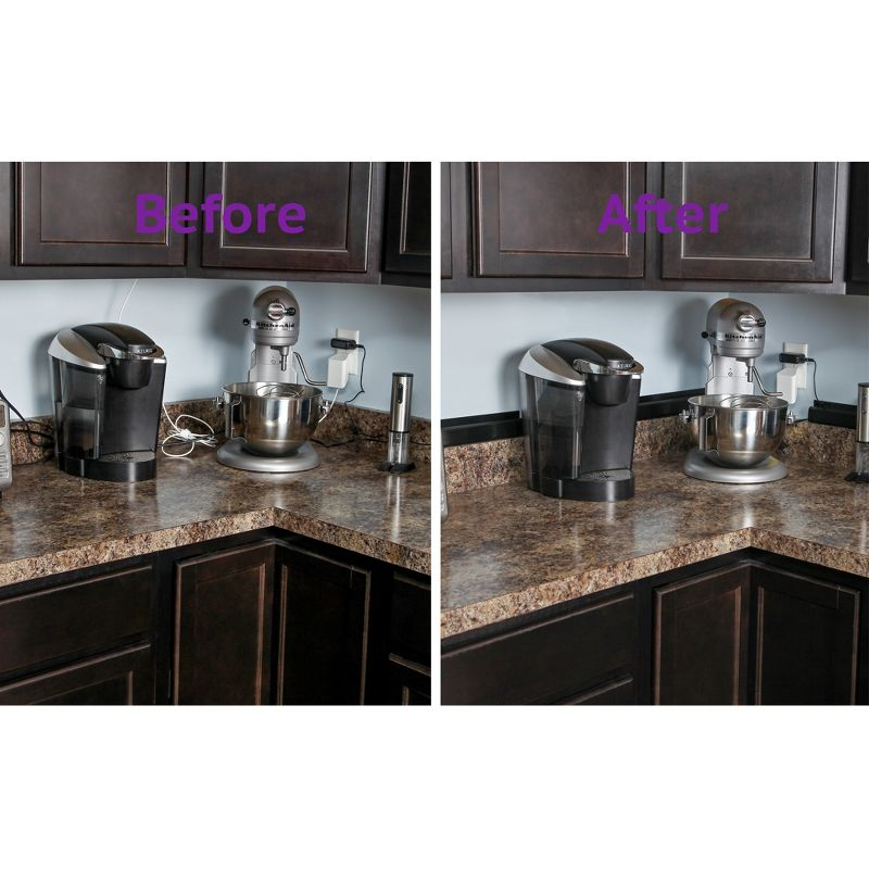 Fleming Supply J Channel Desk Cable Organizer/Cord Concealer Kit - Black, 10 Non-Locking Channels