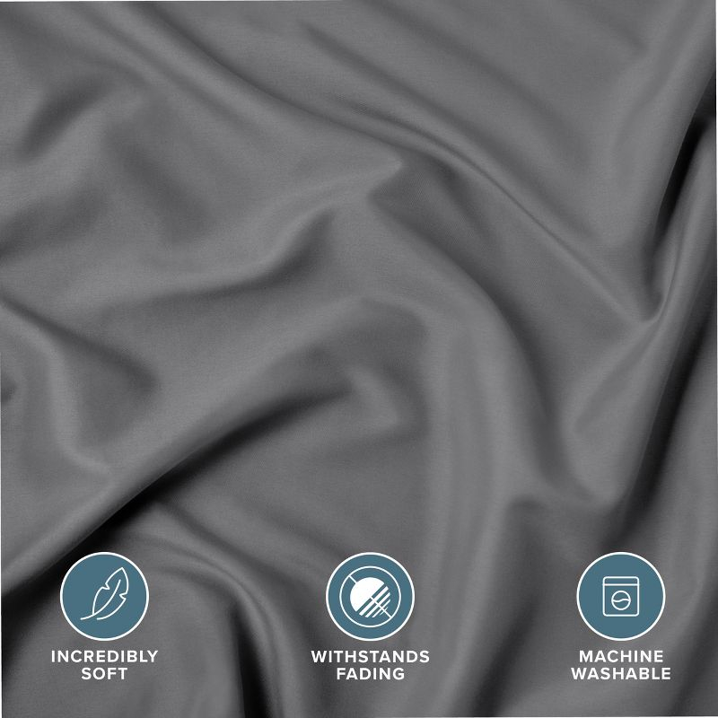 Solid Grey Microfiber Standard Pillow Sham Set by Bare Home