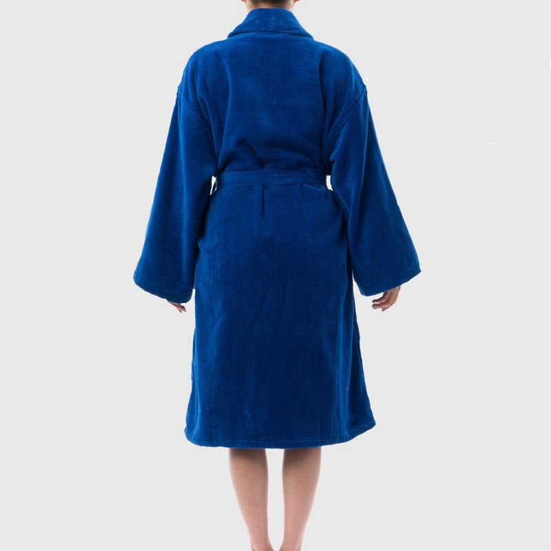 Alpine Swiss Blair Womens Cotton Terry Cloth Bathrobe Shawl Collar Velour Spa Robe BLU SM