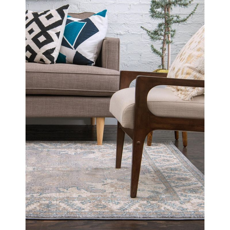 Unique Loom 7' 1 x 10' 0 Gray Salzburg Altstadt Area Rug