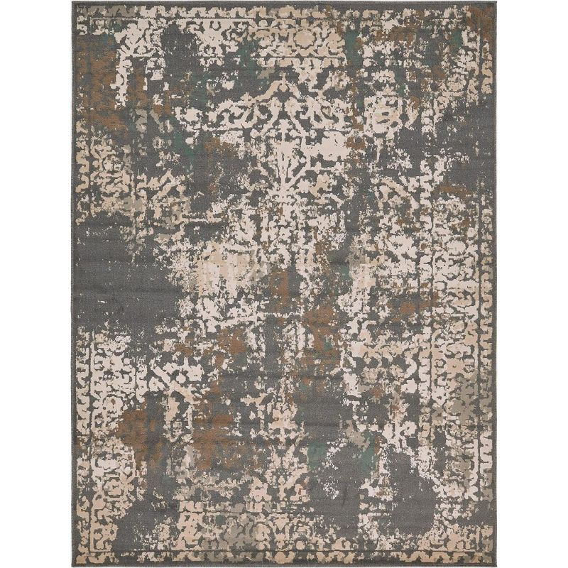 Unique Loom Tuareg Collection Area Rug - Mirage (9'  x 12' 2" Rectangle Gray/Beige)