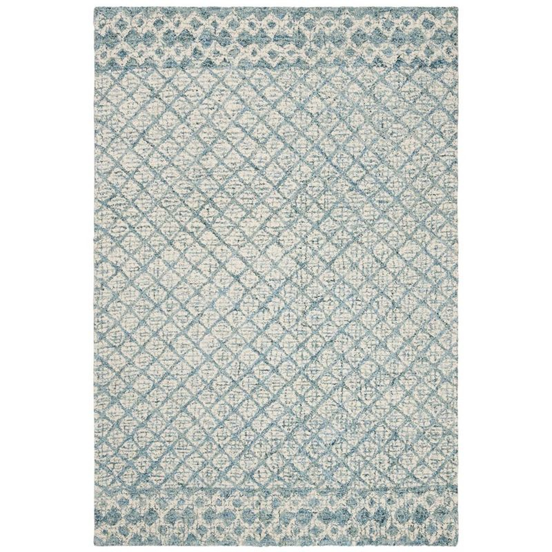 Abstract ABT203 Handmade Indoor Area Rug - Blue/Ivory - 4'x6' - Safavieh