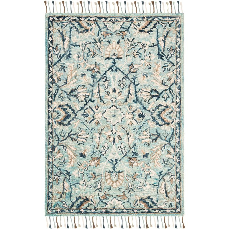Blossom BLM457 Hand Tufted Area Rug - Blue/Ivory - 3'x5' - Safavieh.