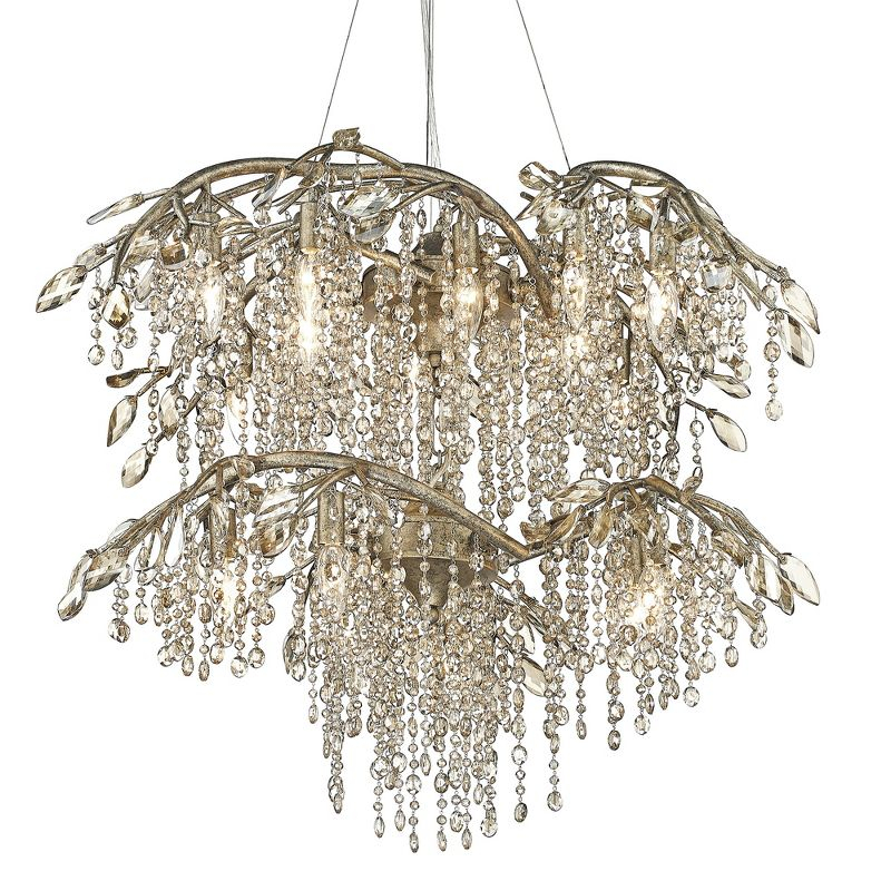 Golden Lighting Autumn Twilight 18-Light Chandelier in Black Iron