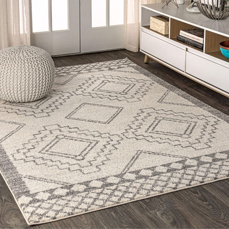 JONATHAN Y Amir Moroccan Beni Souk Cream/Gray 5 ft. x 8 ft. Area Rug