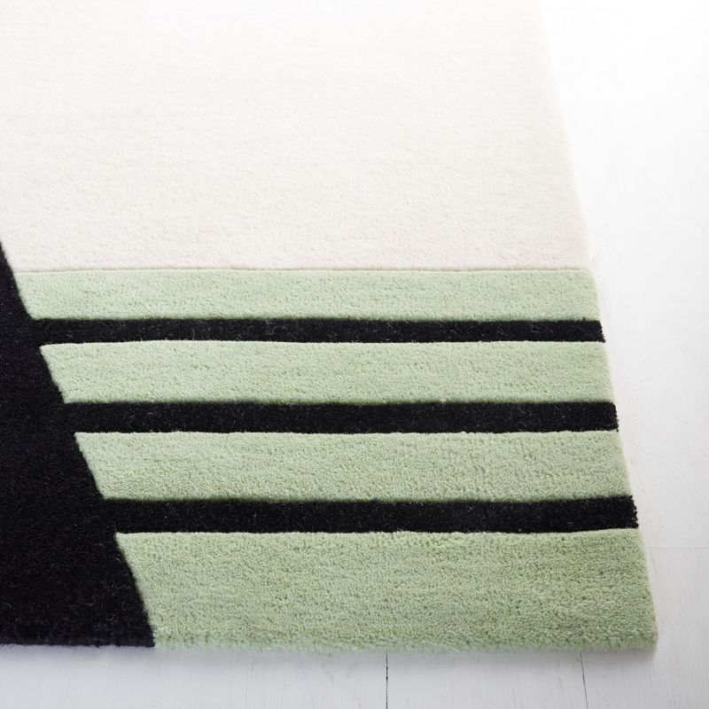 Rodeo Drive RD863 Hand Tufted Indoor Area Rug - 6'x9' - Black/Green - Safavieh