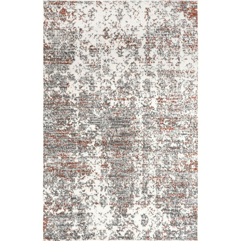 Nuloom Deedra Abstract 4x6 Indoor Area Rug for Living Room Bedroom Dining Room Kitchen, Red/Ivory