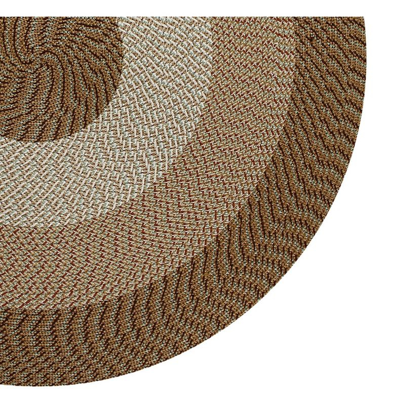 72" x 72" Country Stripe Collection Straw Stripe Reversible Indoor Area Utility Round Rug - Better Trends