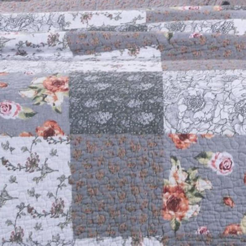 Giulia Fabulous Floral & Stencil Prints Pillow Sham 20" x 26" Gray by Barefoot Bungalow