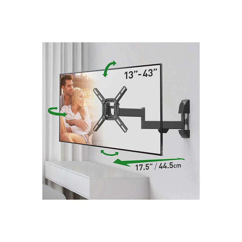 Barkan 13" - 43" Full Motion TV Wall Mount - Extension, Swivel & Tilt
