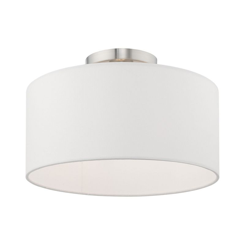 Livex Lighting Meridian 1 - Light Semi-Flush Mount in  Brushed Nickel