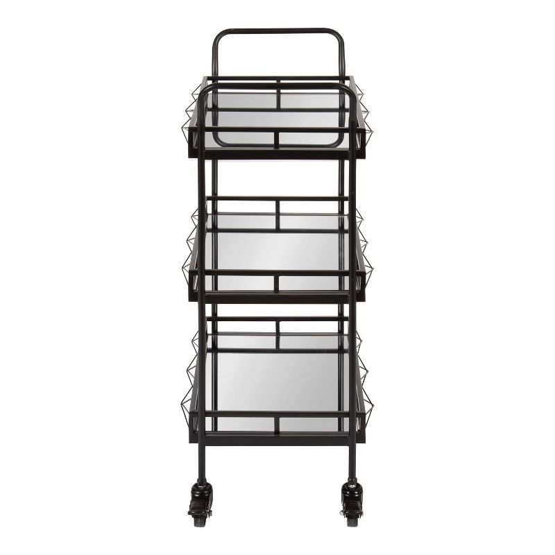 Kate and Laurel Ketia Rectangle Metal Bar Cart, 23x13x35, Black
