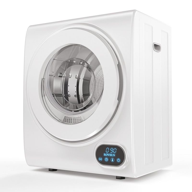ROVSUN 110V Portable Clothes Dryer, 1.5 cu.ft Front Load Laundry Tumble Dryer with Stainless Steel Tub & LCD Touch Panel for Apartment, Dorm, 850W