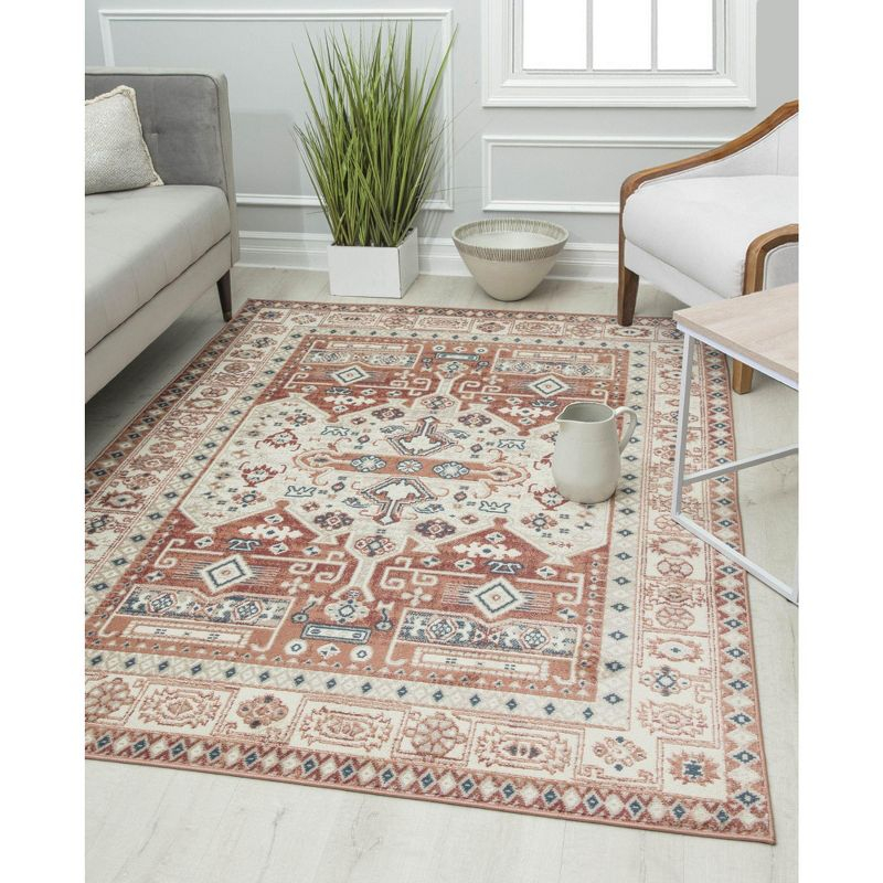Rugs America Gallagher GL60A Sangria Koti Vintage Transitional Orange Area Rug for Dining Room Rug Neutral Rug Living Room Rug Kitchen, 2'6"x4'