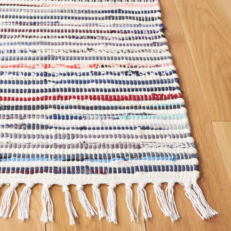Rag Rug RAR125 Hand Woven Indoor Area Rug - Ivory/Multi - 4'x6' - Safavieh.