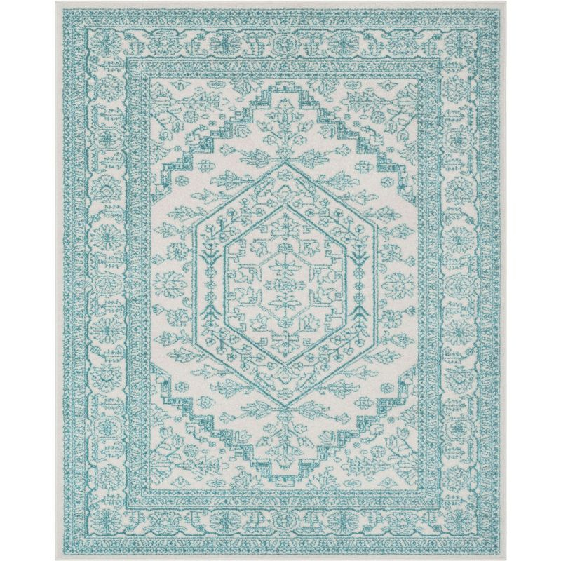 Adirondack ADR108 Power Loomed Area Rug - Ivory/Teal - 8'x10' - Safavieh.