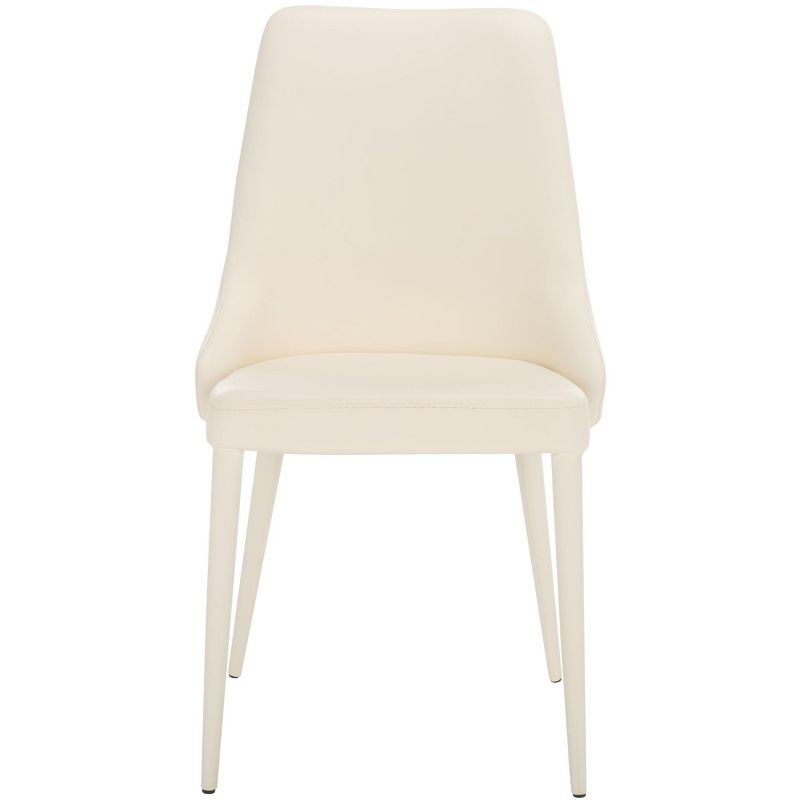 Summerset 19" H Leather Side Chair (Set of 2) - FOX2014 - White - Safavieh Couture