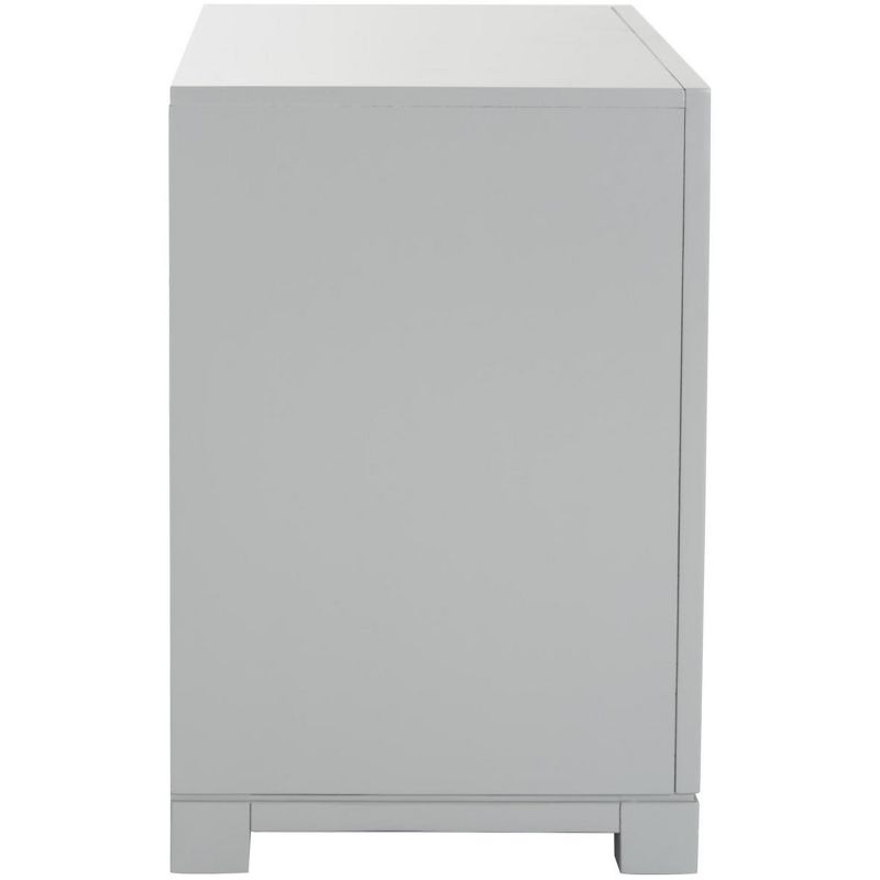 Raina 3 Drawer Greek Key Nightstand - Grey - Safavieh