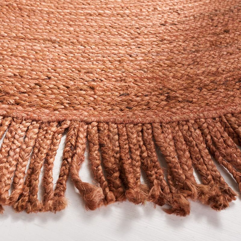 Braided BRD259 Hand Braided Area Rug - Rust - 5' round - Safavieh.