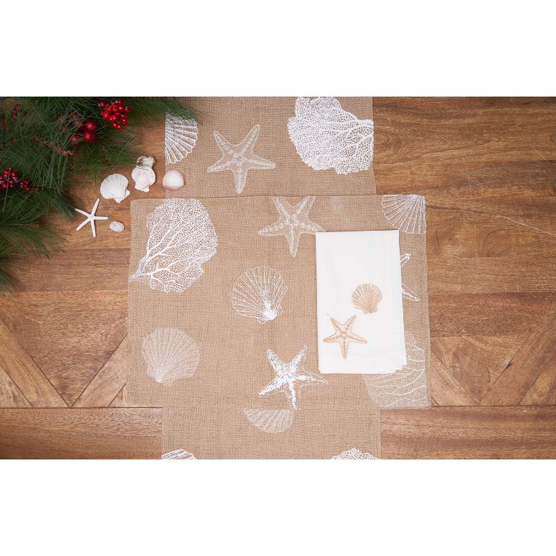 C&F Home 14" x 72" Sandy Coast Cotton Table Runner - Nautical Coral & Starfish