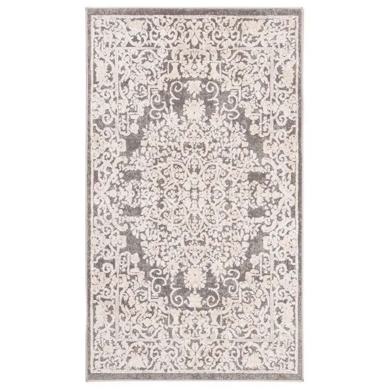 Reflection RFT664 Power Loomed Indoor Runner Rug - 2'3"x12' - Dark Grey/Cream - Safavieh