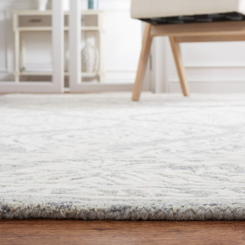 Metro MET865 Hand Tufted Indoor Area Rug - Dark Grey/Ivory - 6'x6' - Safavieh