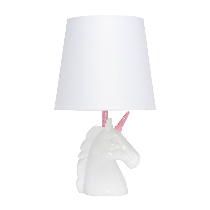 Creekwood Home Whimsilux 15.5" Enchanting Unicorn Dreams Table Lamp Pink
