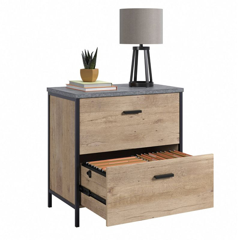 Sauder Market Commons 2 Drawer File Cabinet Prime Oak
