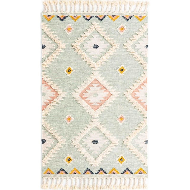 Unique Loom 5' 1 x 8' 0 Mesa Papago Light Aqua Area Rug
