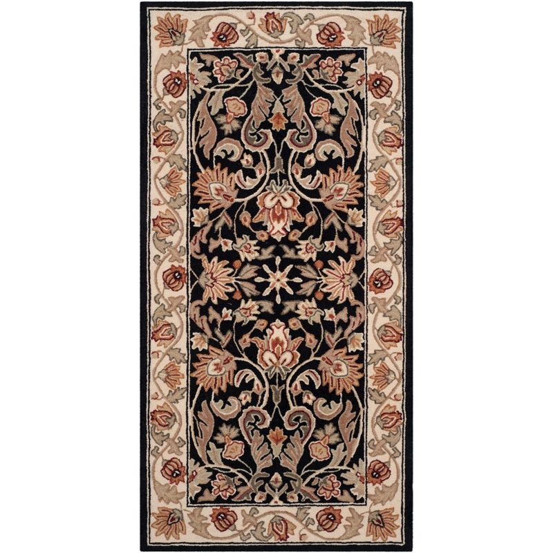 Easy Care EZC101 Hand Hooked Area Rug - Black/Ivory - 3'x6' - Safavieh.