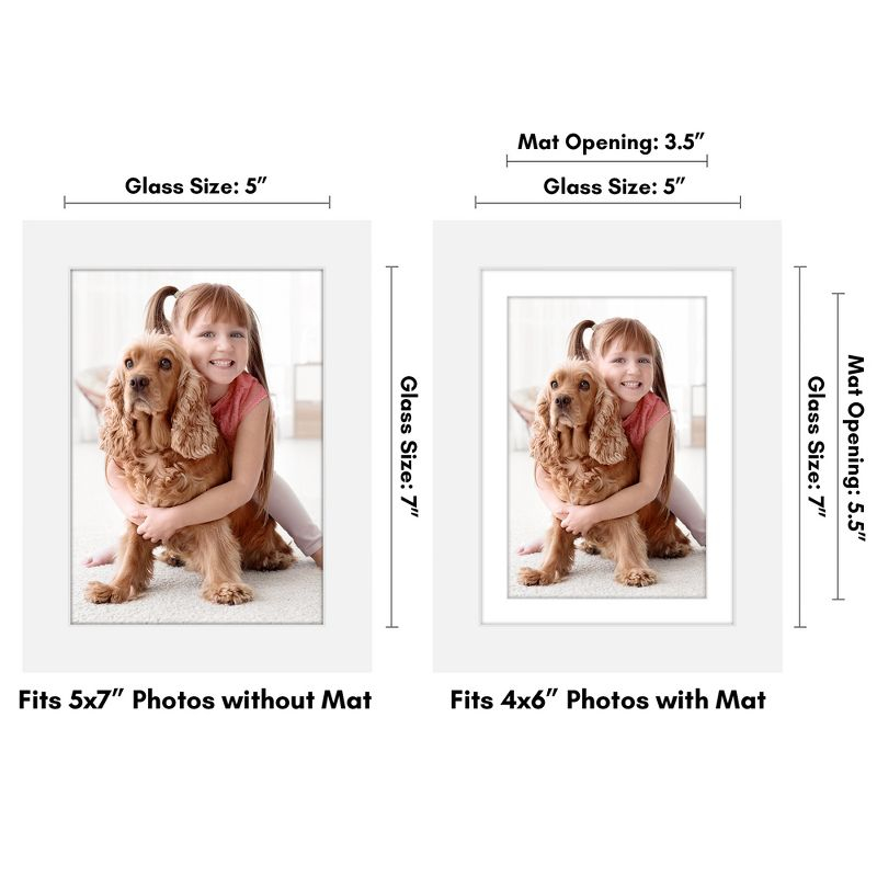 Americanflat Picture Frame with Mat - Wood with Glass Cover