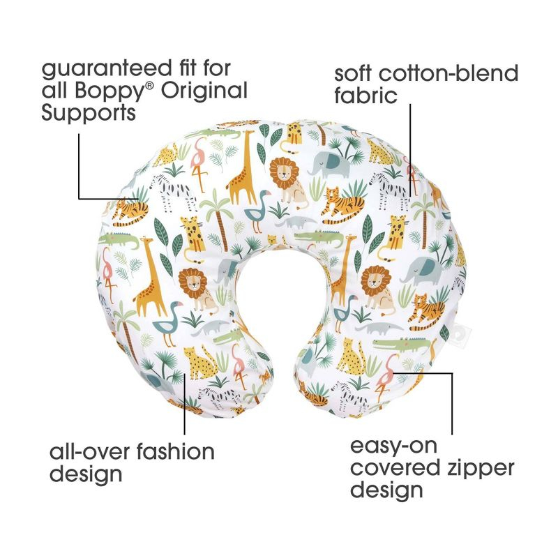 Boppy Original Support Nursing Pillow Cover - Colorful Wildlife
