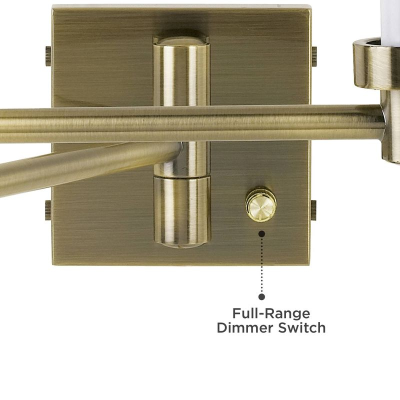 Barnes and Ivy Modern Swing Arm Wall Lamp Base Dark Antique Brass Plug-In Light Fixture for Bedroom Bedside Living Room Reading