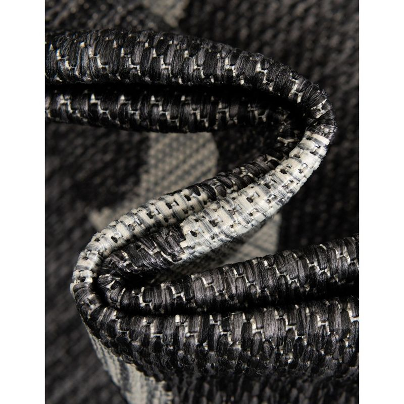 Unique Loom 6' 1 x 9' 0 Rectangle Indoor/Outdoor Botanical Charcoal Gray Area Rug